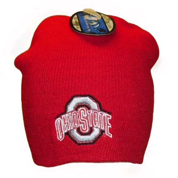 Ohio State Buckeyes University Mens Adult Red Winter Hat Beanie cap New Ncaa - Picture 1 of 2